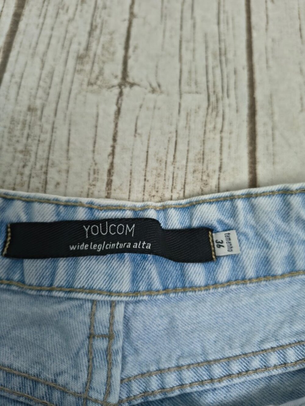 Youcom Light Wash Wide Leg High Rise Jeans Size 36 - Picture 7 of 10